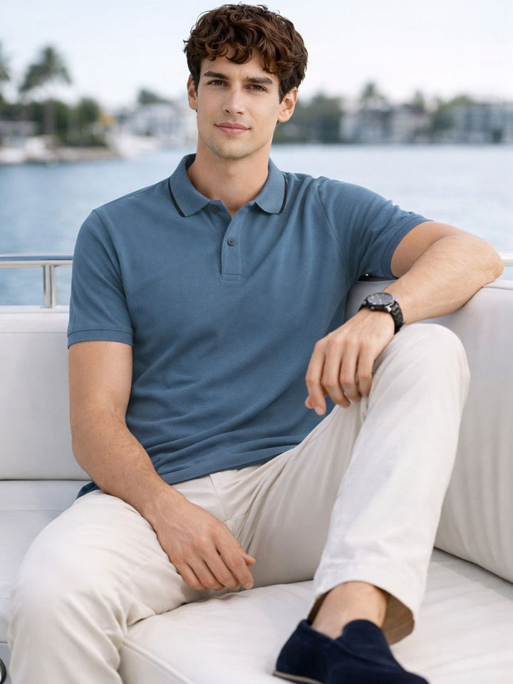 ADRO Men Polo Collar T-shirt