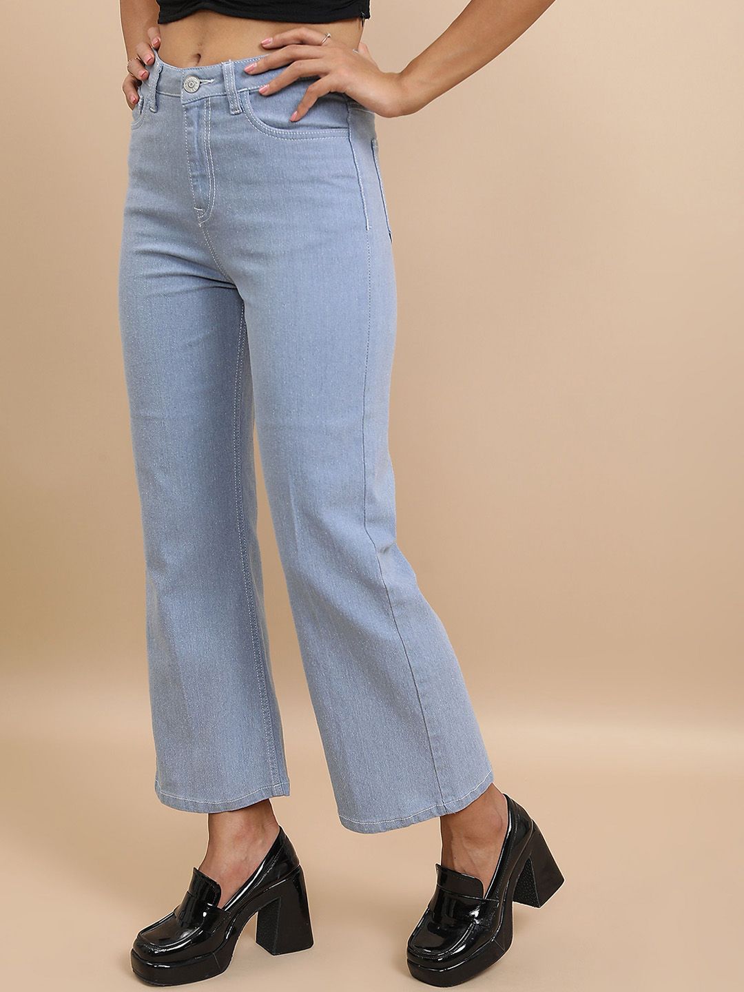 Tokyo Talkies Women Flared Mid-Rise Stretchable Jeans