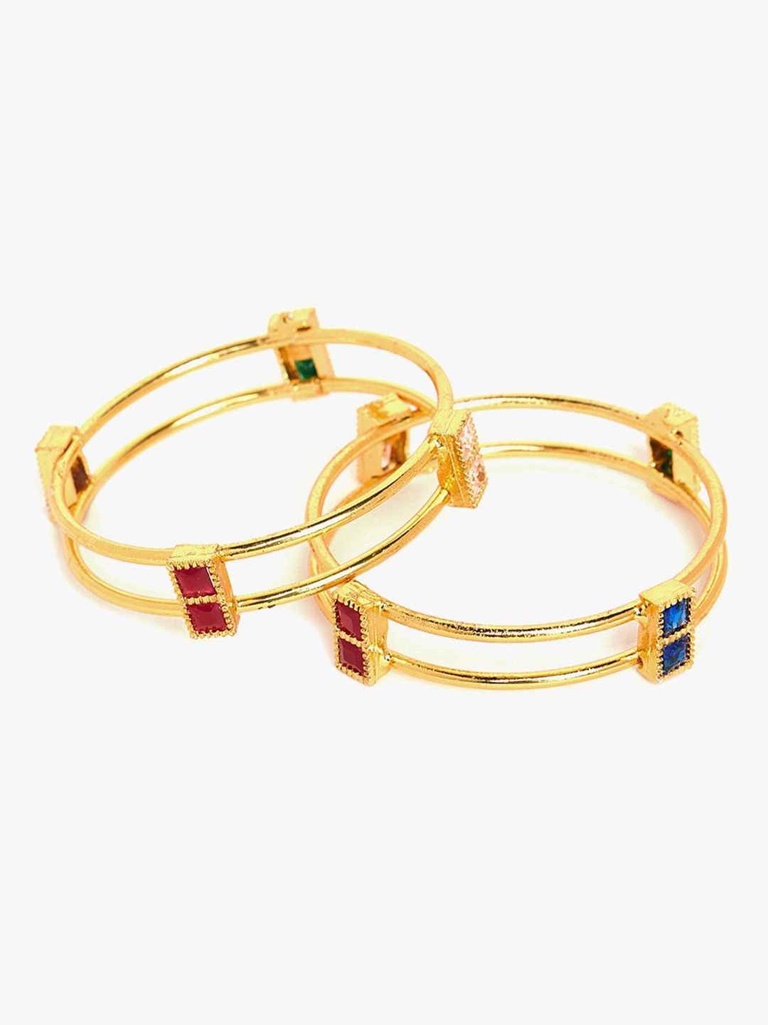 Set Anouk 2 Gelang Bertampal Batu Bersalut Emas
