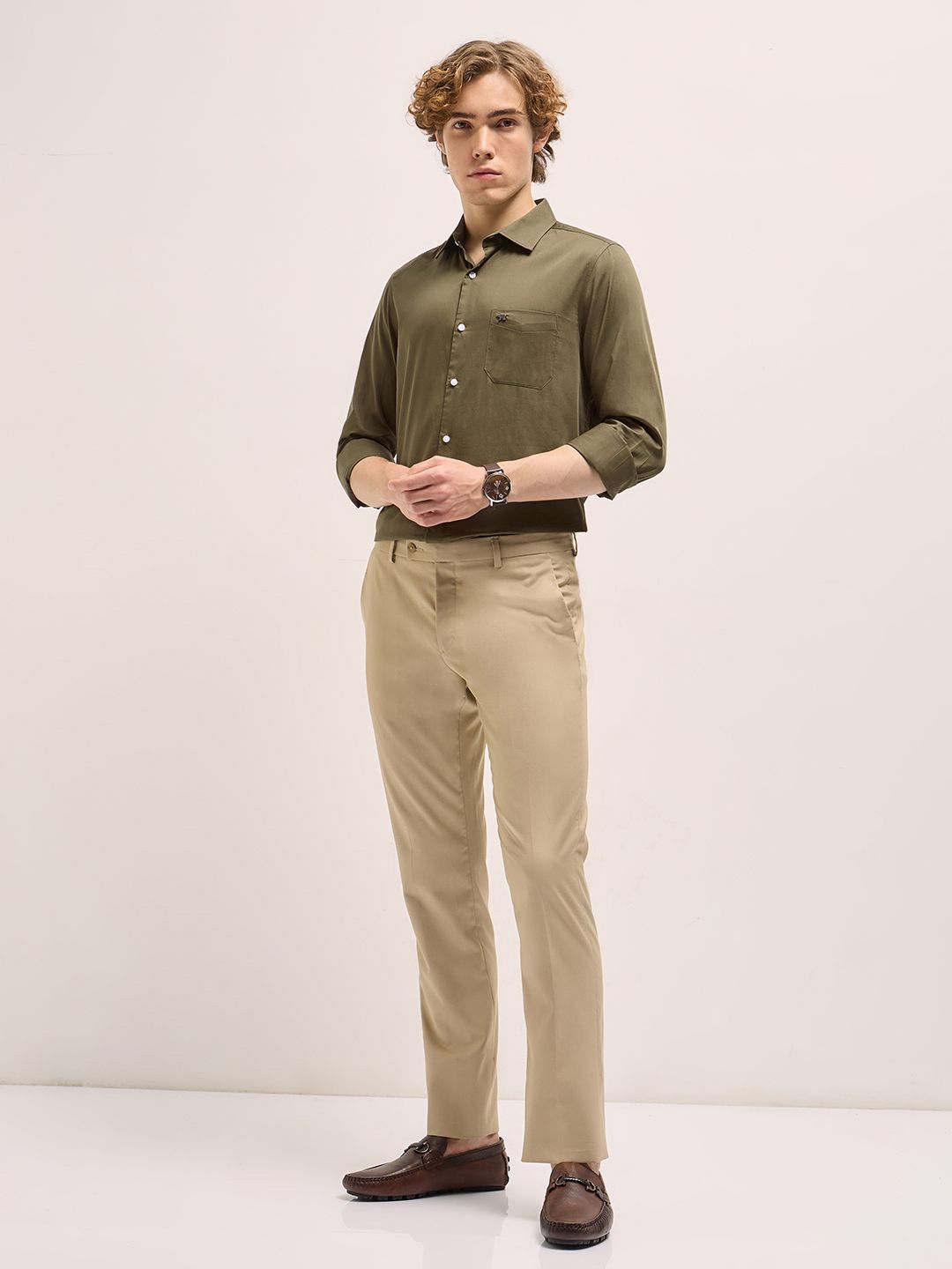 THE BEAR HOUSE Men Tailored Fit Cotton Formal Shirt