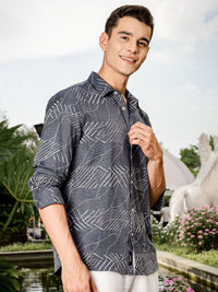 Thomas Scott Men Smart Slim Fit Opaque Printed Casual Shirt