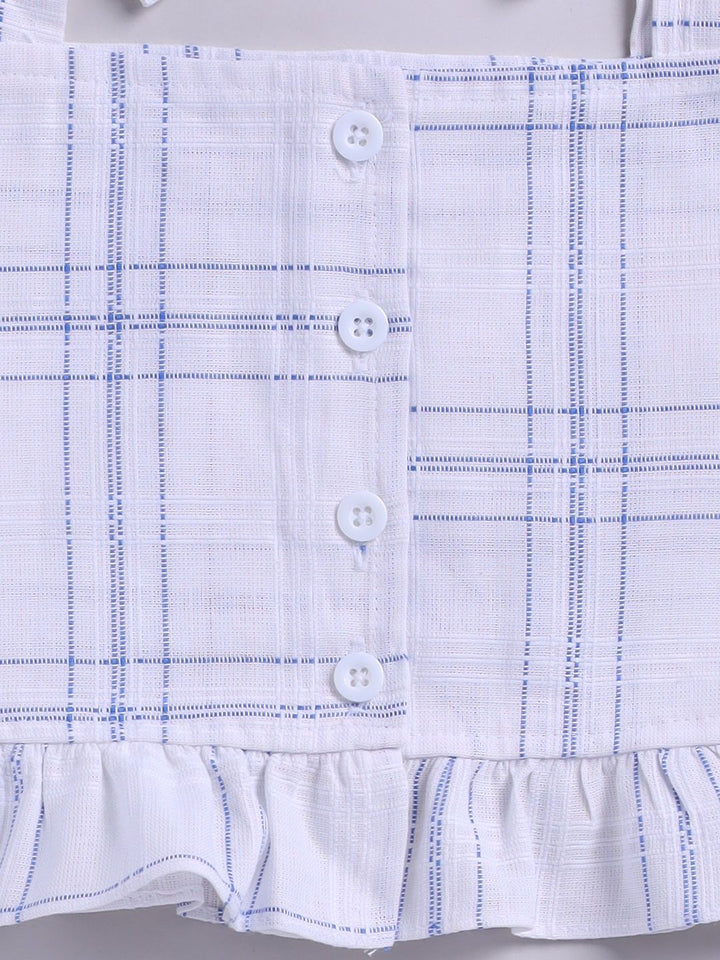 Moms Love Infant Girls Cotton Checked Top with Shorts
