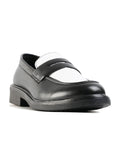 MONKSTORY Cosmopolitan Contrast Penny Loafers  - Black/White