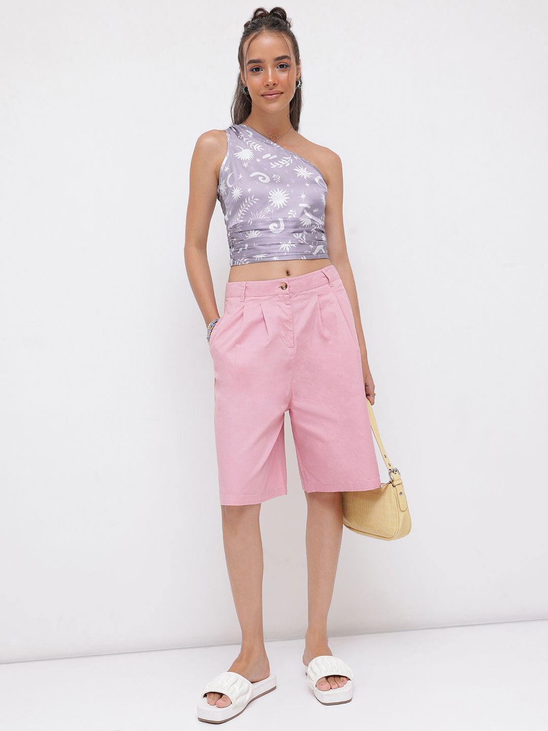 DressBerry Mythical Mood Shoulder Show Satin-Finish Top