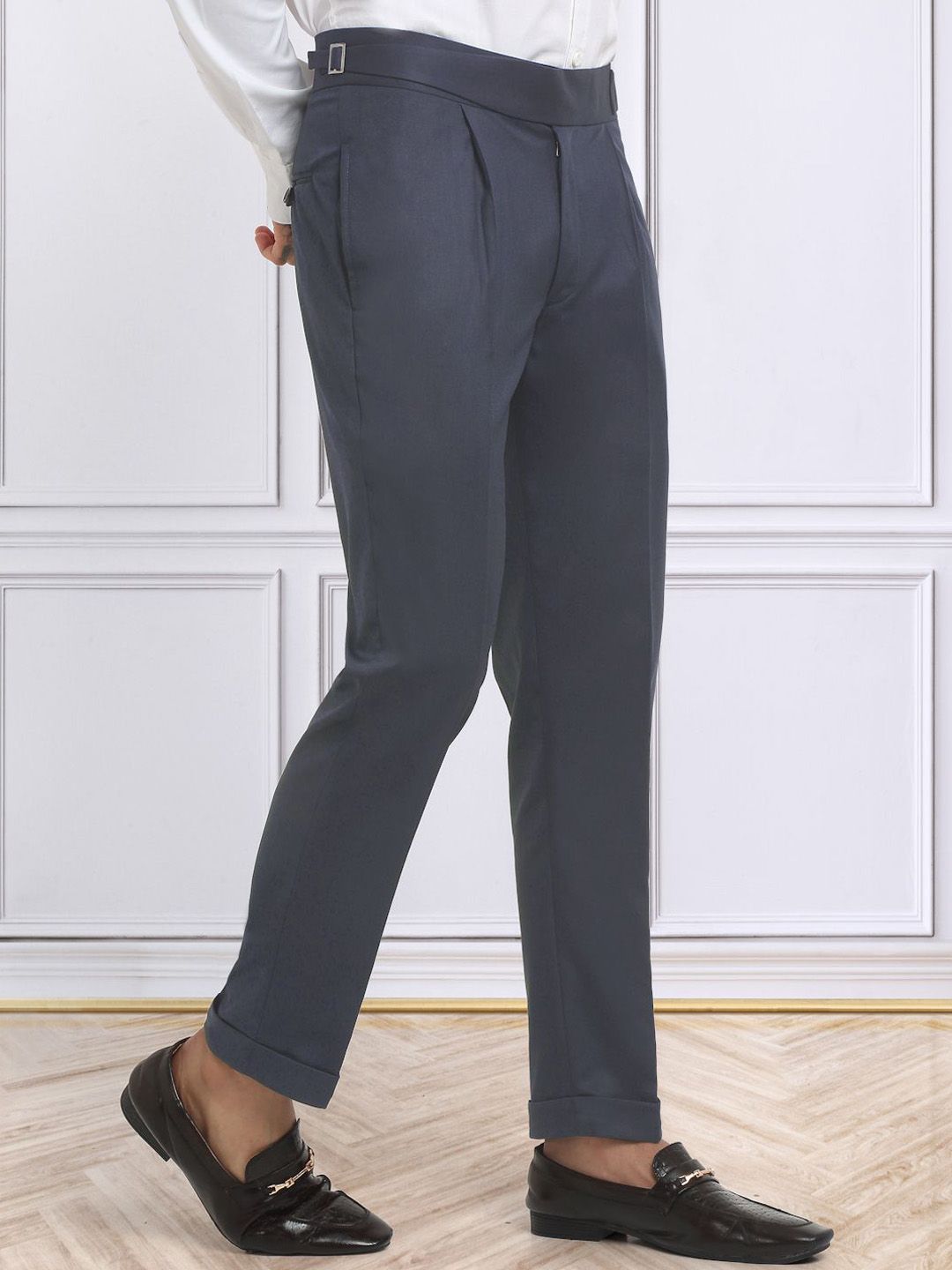 KLOTTHE Men's  Cotton Rich Solid Slim Fit Gurkha pants