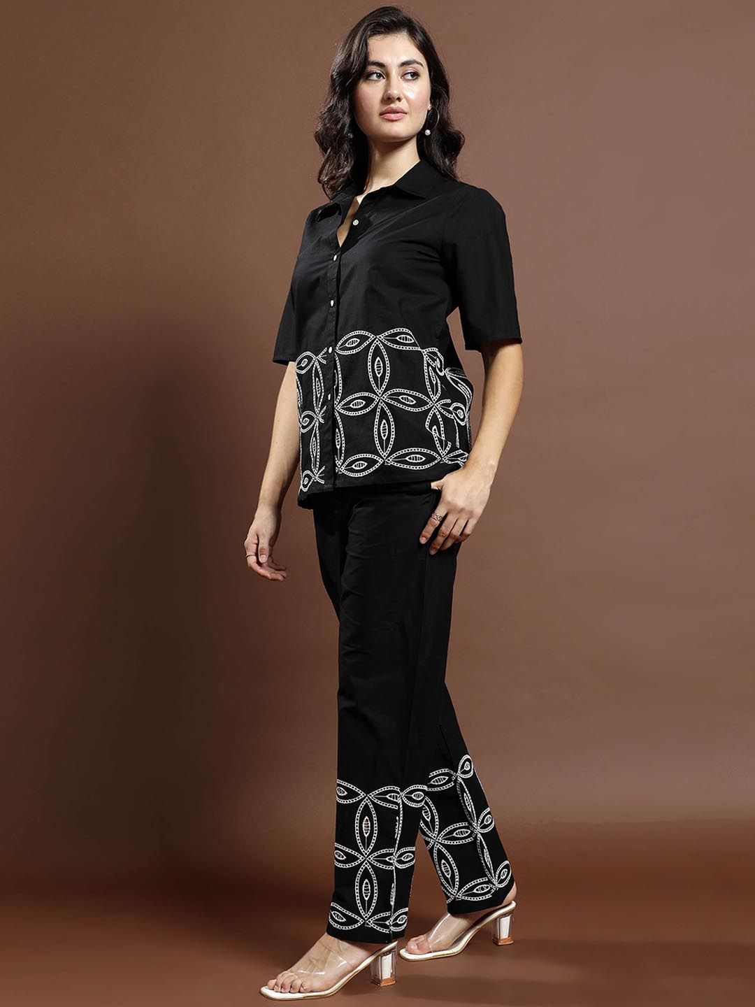 Athena Schiffli Reka Bentuk Self & Cotton Cotton Pure