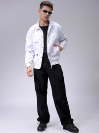 The Indian Garage Co Men Solid Padded Bomber Utility Jacket
