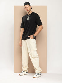 Difference of Opinion Men Printed Pure Cotton Oversized T-shirt