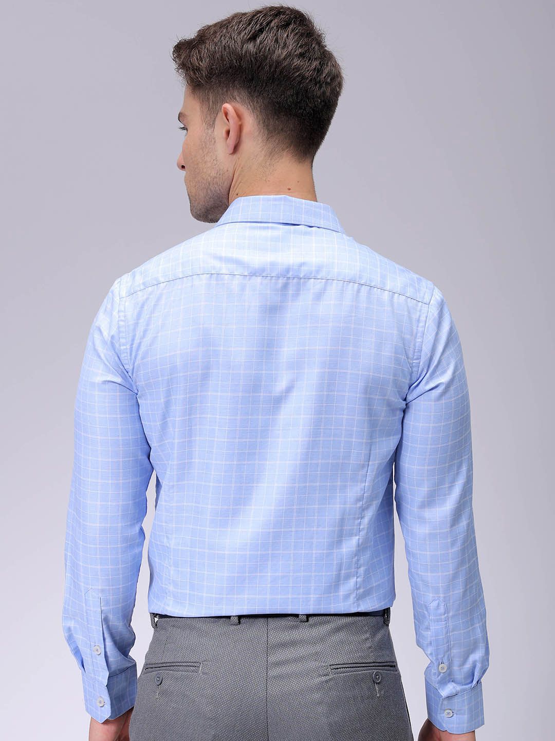 The Indian Garage Co. X Luxe Men Spread Collar Checked Cotton Slim Fit Formal Shirt