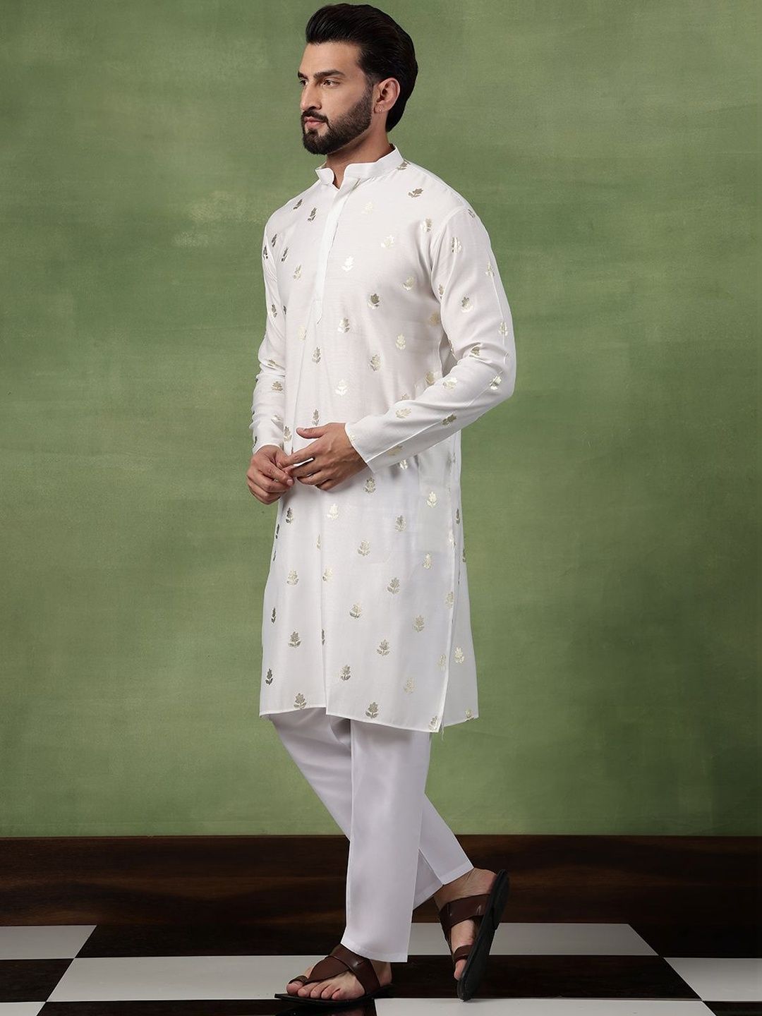SOJANYA Men Floral Printed Kurta
