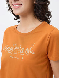 SPYKAR Women Graphic Printed Round Neck Cotton T-shirt