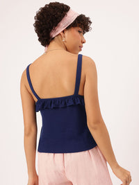 DressBerry Romantic Ruffles Ribbed Top