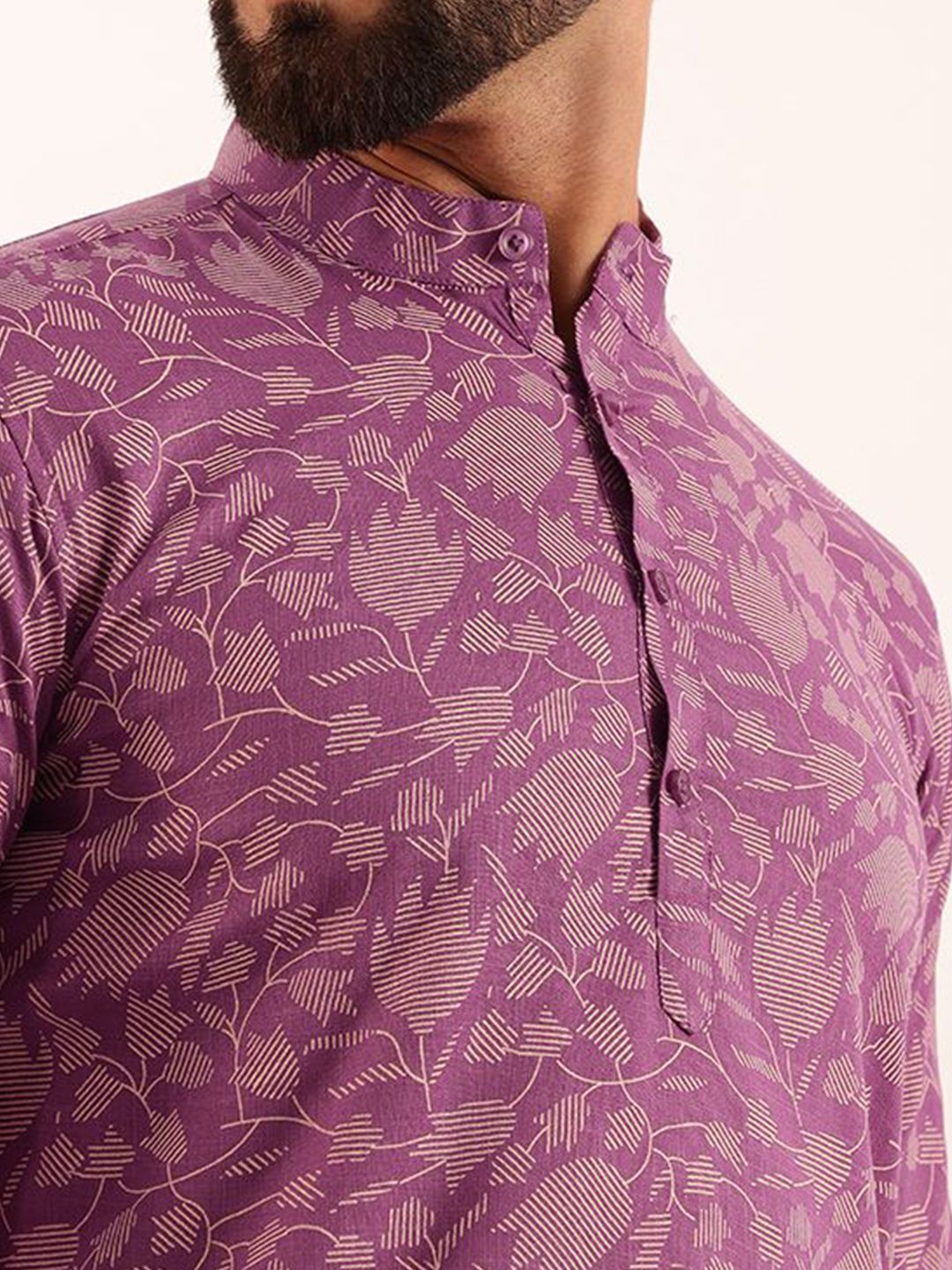 Anouk Men Floral Printed Mandarin Collar Kurta