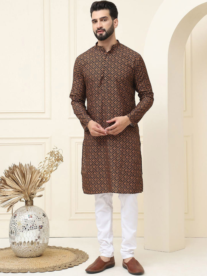 SOJANYA Ethnic Motifs Printed Regular Pure Cotton Kurta With Pyjama