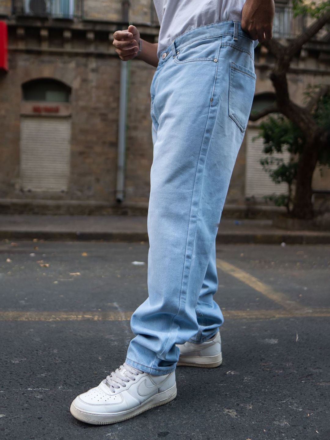 Powerlook Men Sky Blue Baggy Fit Denim Jeans