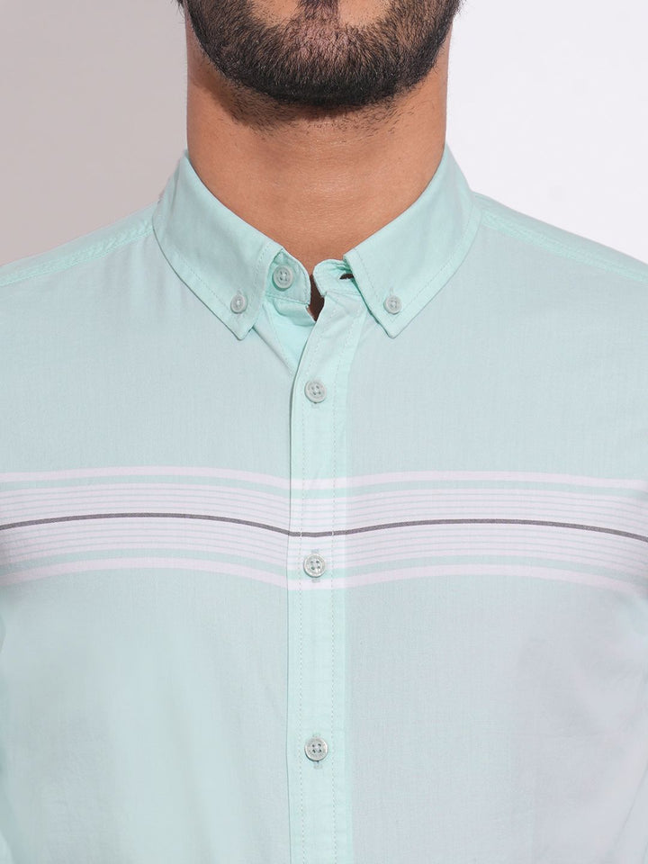 Being Human Men Classic Slim Fit Horizontal Stripes Opaque Striped Casual Shirt
