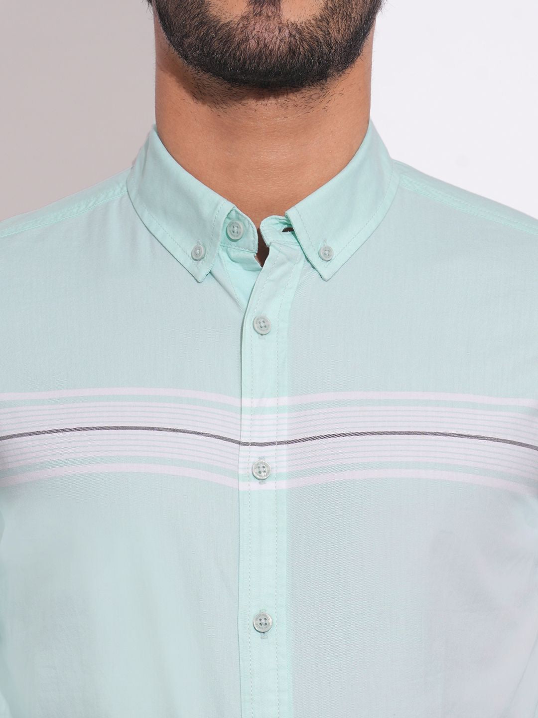 Being Human Men Classic Slim Fit Horizontal Stripes Opaque Striped Casual Shirt
