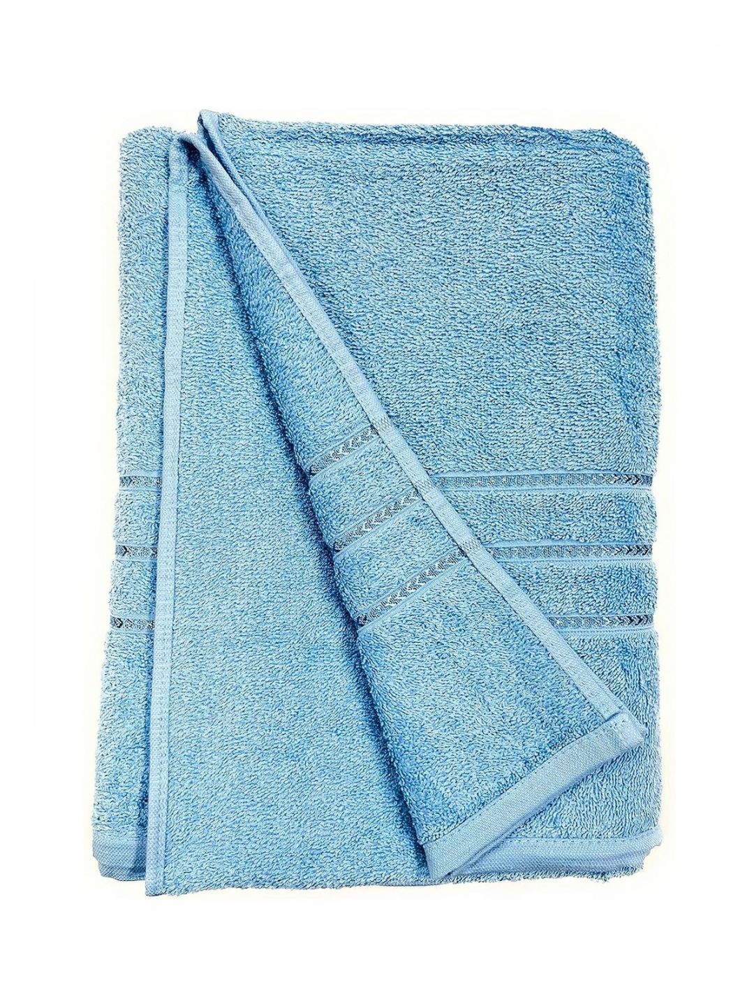 BOMBAY DYEING Flora Blue Pure Cotton 400 GSM Bath Towel