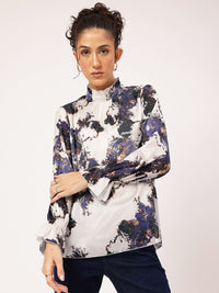 DressBerry Abstract Affection Printed Bell Sleeve Top