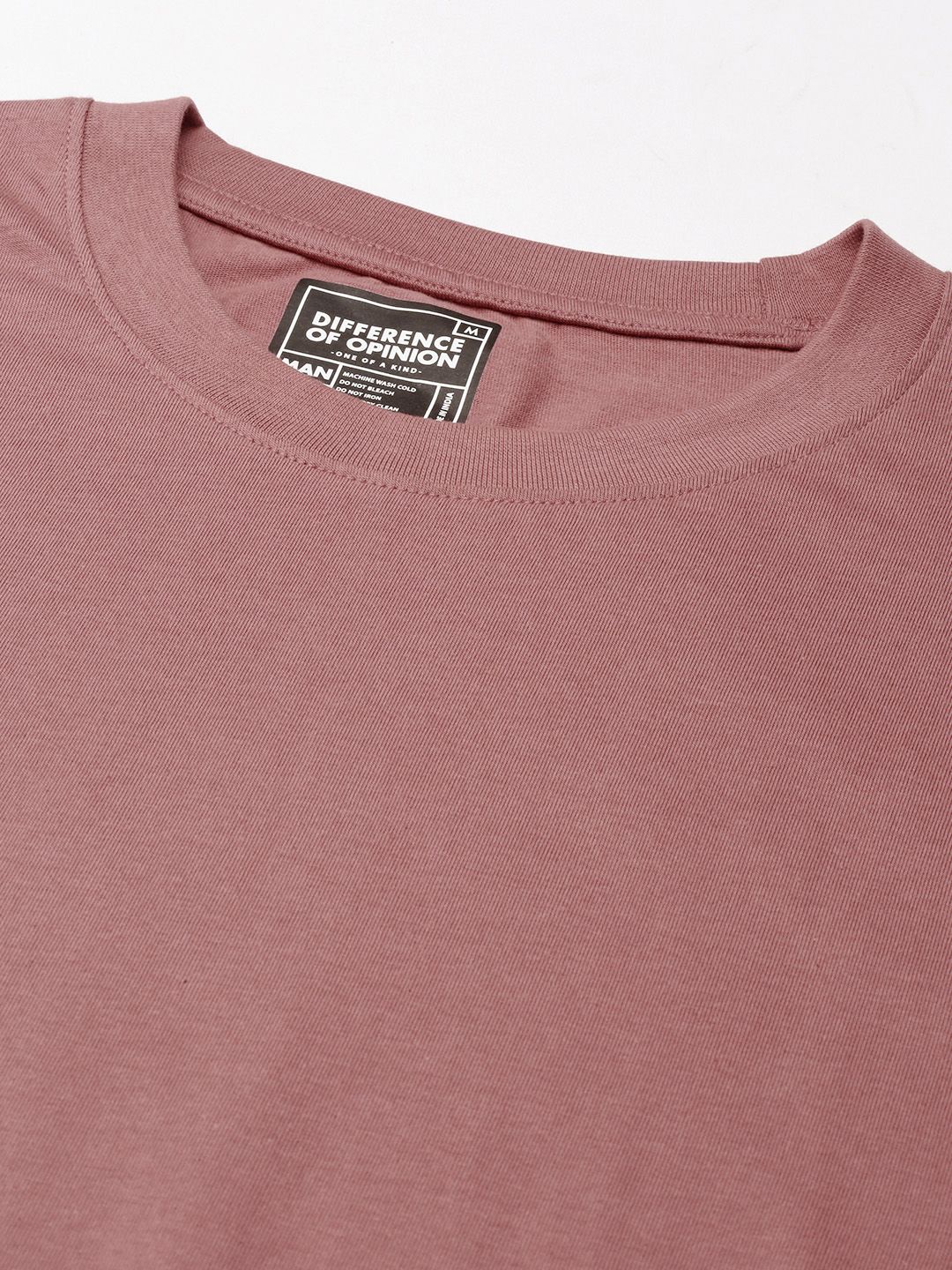 Difference of Opinion Men Dusty Pink Pure Cotton Drop-Shoulder Oversized Fit Oversized T-shirt