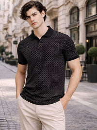 ADRO Men Printed Polo Collar T-shirt