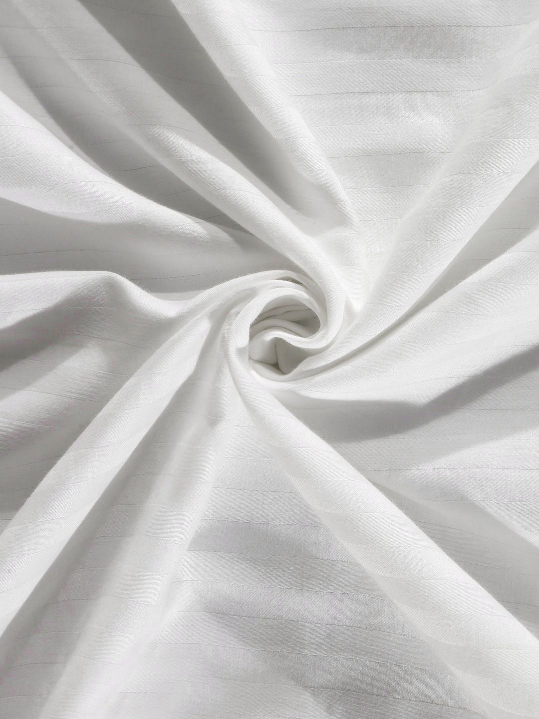 Myntra Elegant Homes White Striped 300 TC Fitted King Bedsheet with 2 Pillow Covers