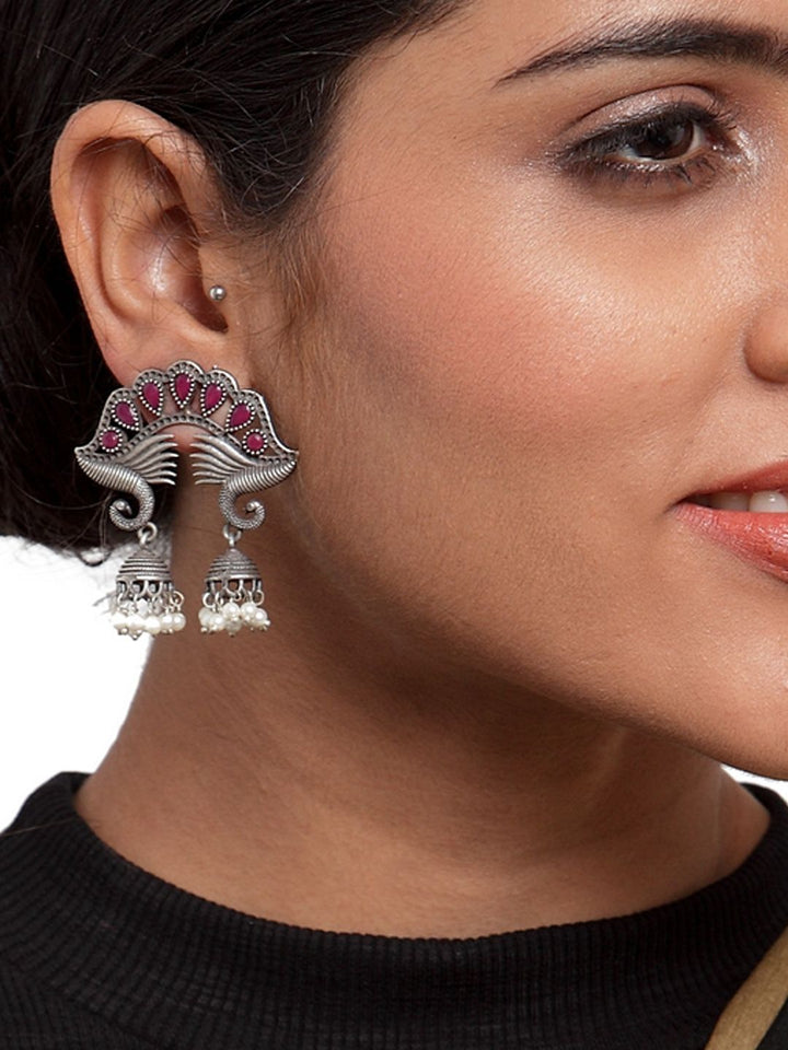 Anting-anting Drop Kontemporari Bersalut Perak Anouk Cubic Zirconia