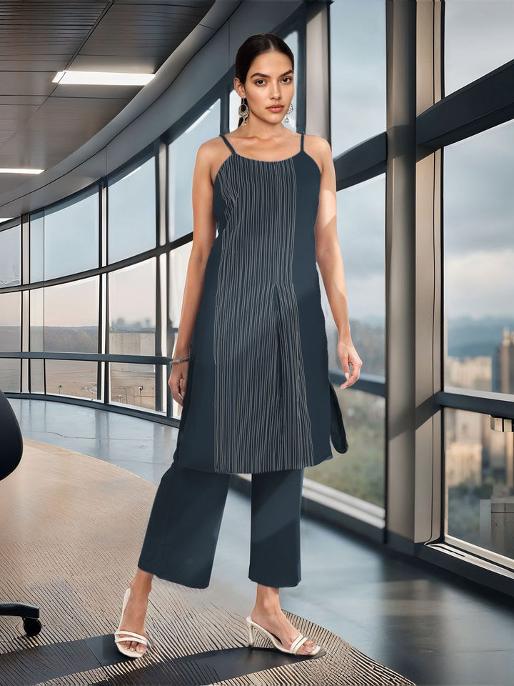 Anouk Women Striped Regular Kurta With Palazzos