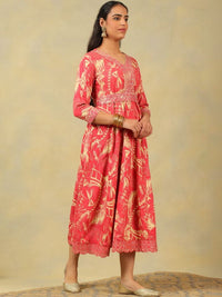 Mamicha Print A-Line Midi Dress