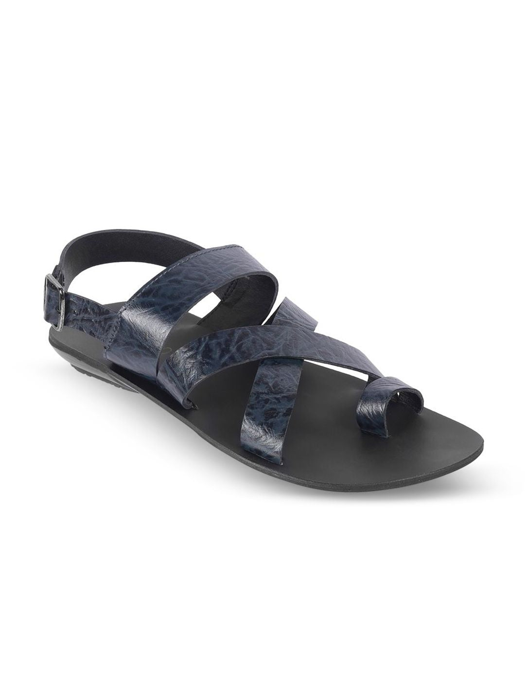Metro Men Leather Textured Comfort Sandals