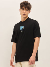 THE BEAR HOUSE Abstract Printed Drop Shoulder Sleeves Cotton Oversized T-shirt