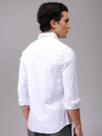 The Indian Garage Co Men Spread Collar Textured Cotton Slim Fit Formal Shirt