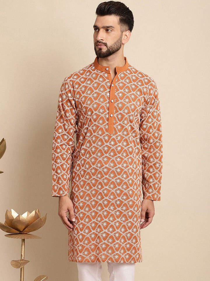 Motif Etnik Anouk Sulam Kolar Band Kapas Kurta Biasa