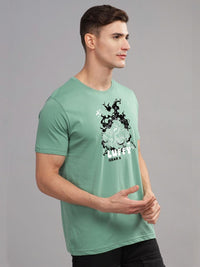 ADRO Men Printed Raw Edge T-shirt