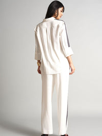 AND Side Stripes-Detail Three-Quarter Sleeves Shirt & Trouser