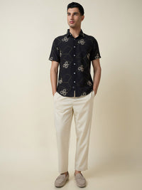 Thomas Scott Men Embroidered Regular Fit Casual Shirt
