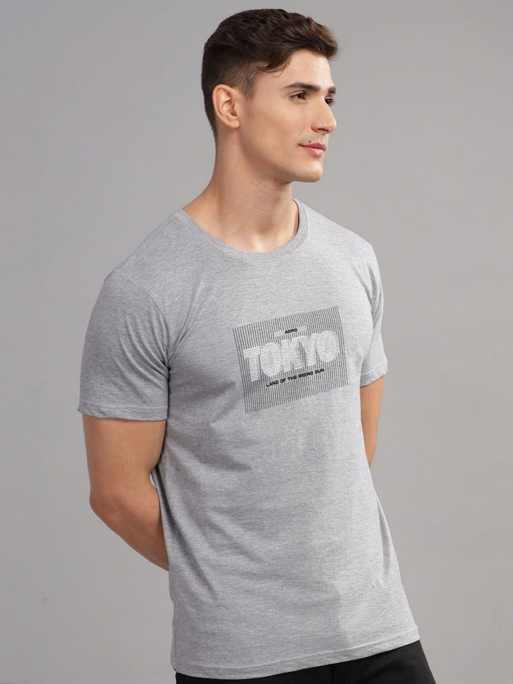 ADRO Typography Printed Round Neck Cotton T-shirt