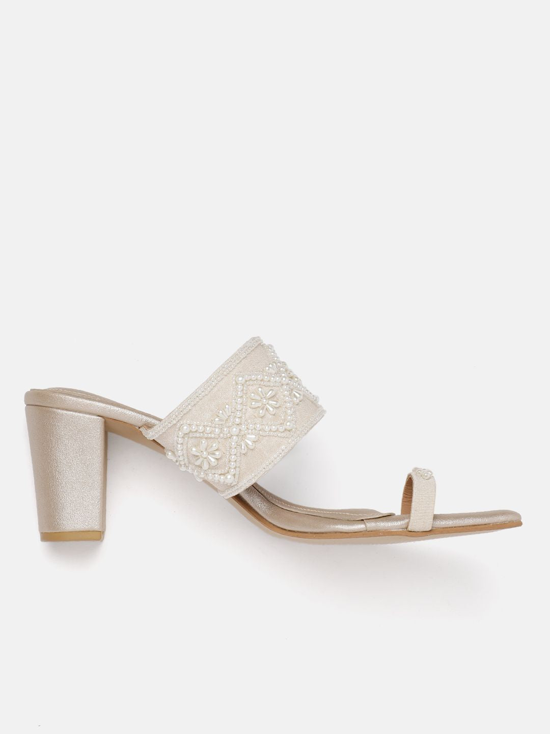 House of Pataudi Embellished Party Block Heel Sandals