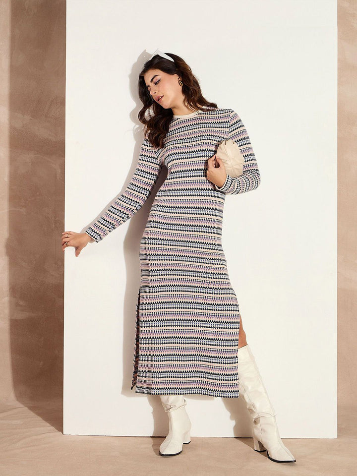 SASSAFRAS Striped Maxi Midi Dress