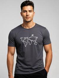 ADRO Men Printed Round Neck Cotton Regular Fit T-shirt