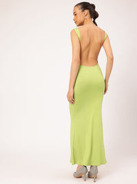DressBerry Glossed Up Backless Maxi Sheath Dress