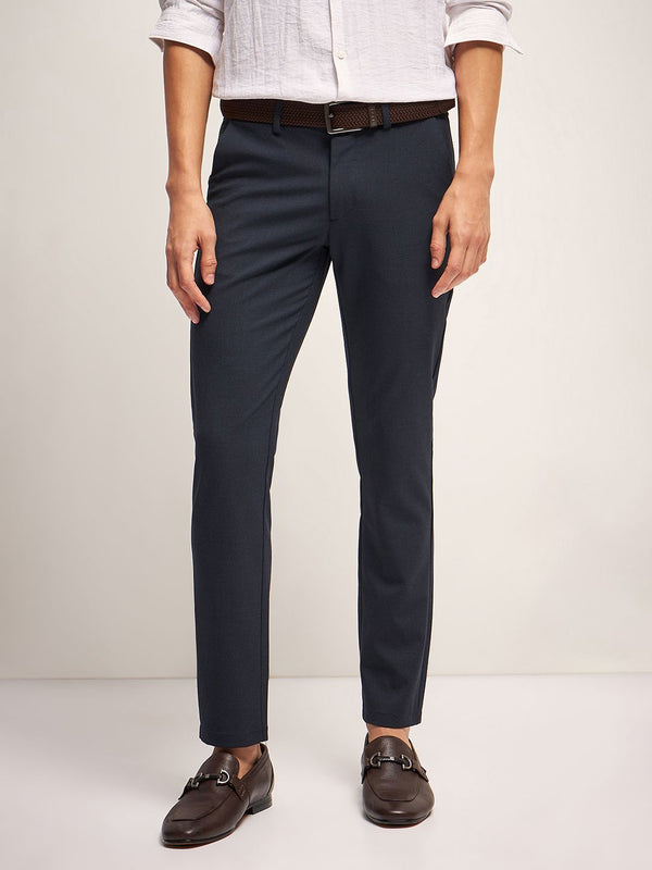 THE BEAR HOUSE Men Mid-Rise Slim Fit Regular Trousers