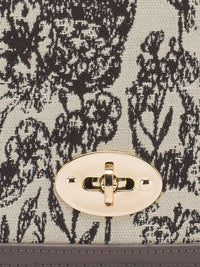 Lino Perros Floral Printed Structured Shoulder Bag