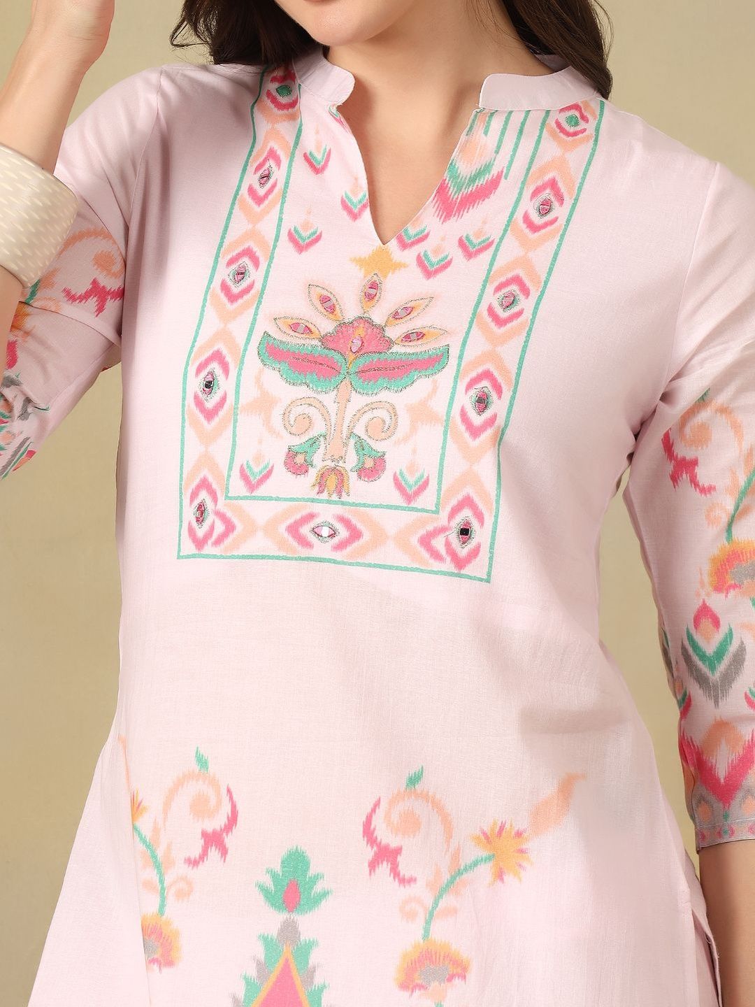 Mamicha Women Ethnic Motifs Printed Regular Pure Cotton Kurta with Trousers & With Dupatta