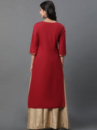 AURELIA Women Ethnic Motifs Yoke Design Thread Work Kurta