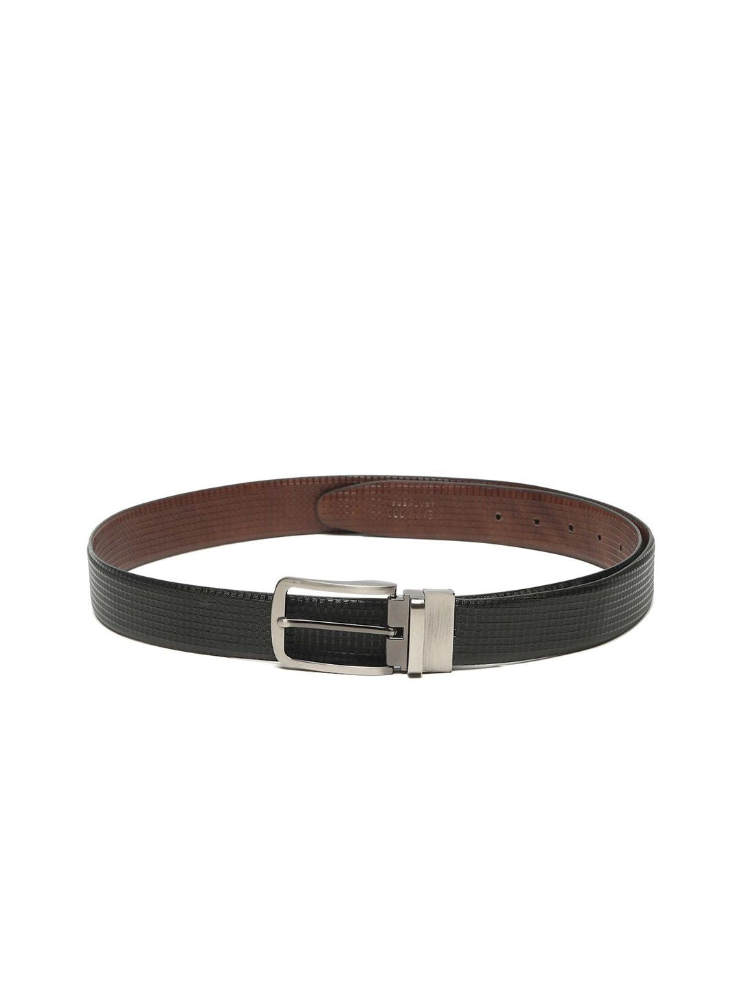 Teakwood Leathers Men Textured Leather Reversible Formal Belt