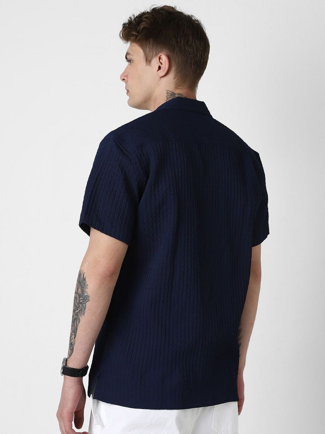 VASTRADO Men Self Design Opaque Oversized Casual Shirt