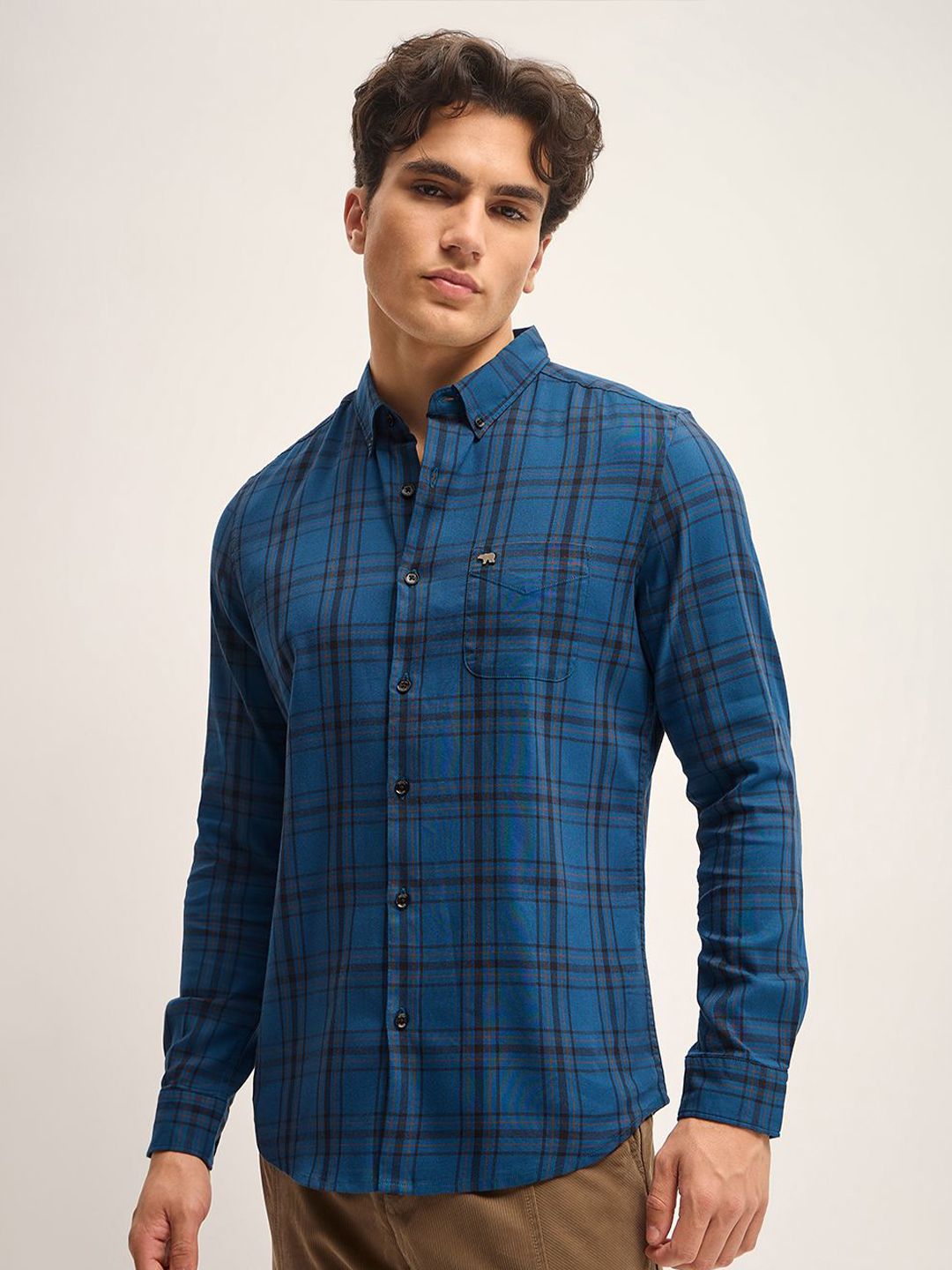 THE BEAR HOUSE Men Slim Fit Tartan Checks Opaque Checked Casual Shirt