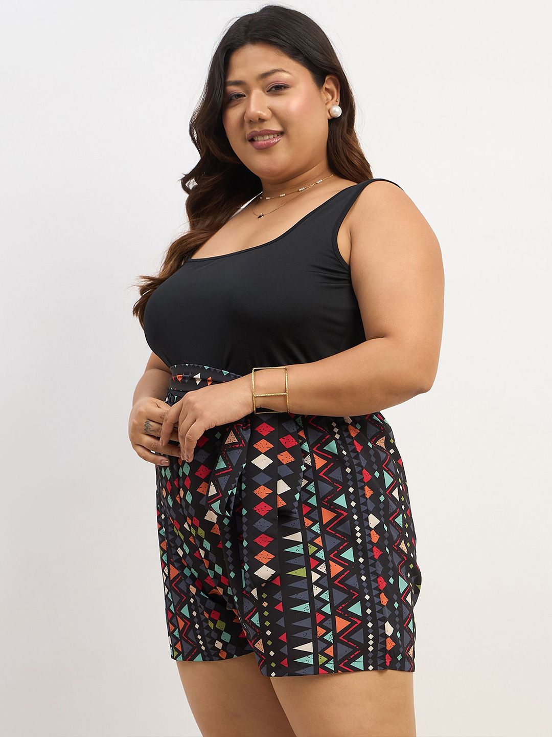 Berrylush Curve Printed Jumpsuit