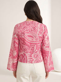 Mamicha Print Flared Sleeve Bohemian Top
